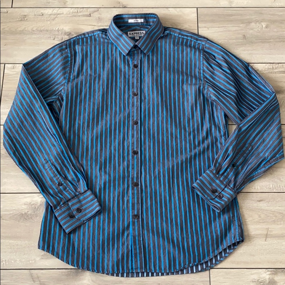 EXPRESS FITTED Men’s Dress Shirt Sz L  (16-16 1/2)